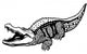 nile crocodile black white Wall Decal