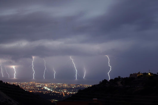 Lightning taken over Paphos 2006 Wall Mural