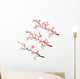 Cherry blossom branch in 3 diferent stages on white Wall Decal