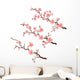 Cherry blossom branch in 3 diferent stages on white Wall Decal