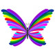 Butterfly Rainbow Abstract Design-farfalla Arcobaleno Astratto Wall Decal