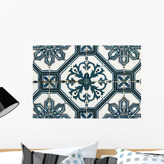 Green Azulejos Portuguese Tiles Wall Decal