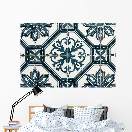 Green Azulejos Portuguese Tiles Wall Decal
