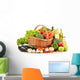 Raw Vegetables Wicker Basket Wall Decal