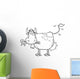 Outlined Dairy Cow With Flower In Mouth Wall Decal