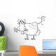 Outlined Dairy Cow With Flower In Mouth Wall Decal