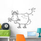 Outlined Dairy Cow With Flower In Mouth Wall Decal