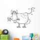 Outlined Dairy Cow With Flower In Mouth Wall Decal