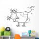 Outlined Dairy Cow With Flower In Mouth Wall Decal