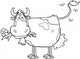 Outlined Dairy Cow With Flower In Mouth Wall Decal