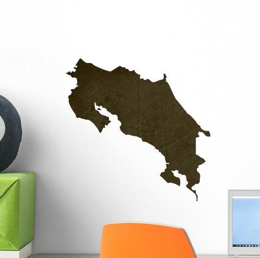 Dark Silhouetted Map Costa Wall Decal