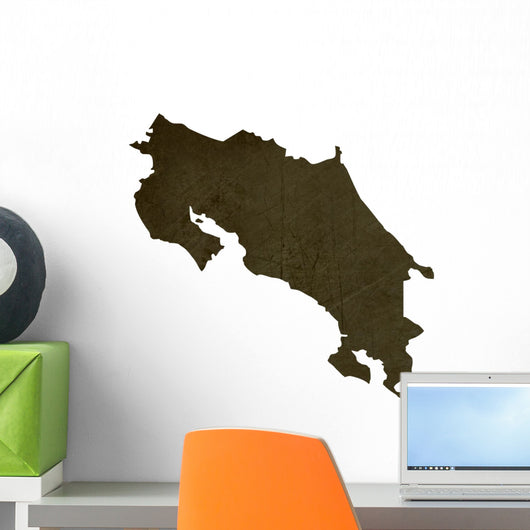 Dark silhouetted map of Costa Rica Wall Decal