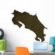 Dark silhouetted map of Costa Rica Wall Decal