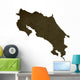 Dark silhouetted map of Costa Rica Wall Decal