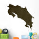 Dark silhouetted map of Costa Rica Wall Decal