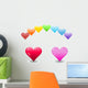 Rainbow Hearts Wall Mural
