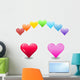 Rainbow Hearts Wall Mural