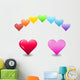 Rainbow Hearts Wall Mural