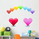 Rainbow Hearts Wall Mural