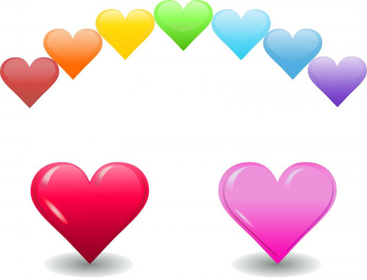 Rainbow Hearts Wall Mural