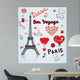 Paris France Romance Wall Mural