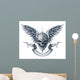Skull With Wings and Ribbon Wall Decal
