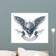 Skull With Wings and Ribbon Wall Decal