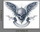 Skull With Wings and Ribbon Wall Decal