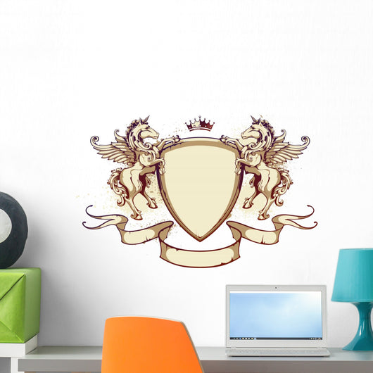 Vintage horse on shield Wall Decal