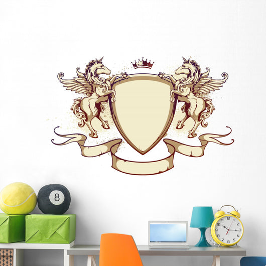 Vintage horse on shield Wall Decal