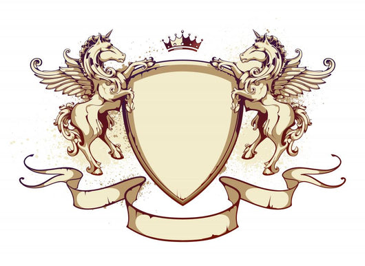 Vintage horse on shield Wall Decal