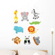 Baby Safari Animals Wall Decal Sticker Set