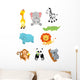 Baby Safari Animals Wall Decal Sticker Set