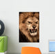 Close-up Shot Roaring Lion Wall Mural