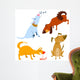 Four Dogs Wall Decal Sticker Set