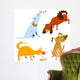 Four Dogs Wall Decal Sticker Set