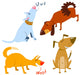 Four Dogs Wall Decal Sticker Set