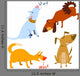 Four Dogs Wall Decal Sticker Set