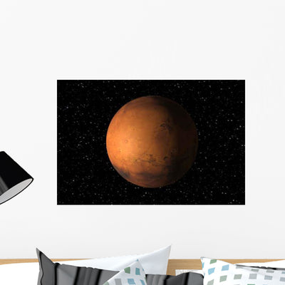 3D Render Mars Wall Decal shown on a wall