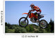 red and orange moto x or motor cross bike giving big air on dirt Wall Mural