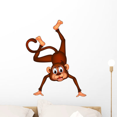 Cute Monkey Cartoon Expression shown on a wall