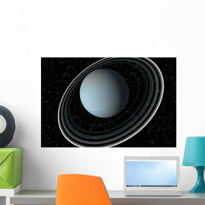 3D Render Uranus Wall Decal shown on a wall