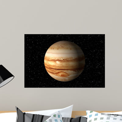 3D Render Jupiter shown on a wall