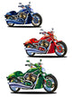 Set Bikes Green Blue Wall Decal Sticker Set