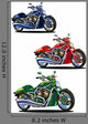Set Bikes Green Blue Wall Decal Sticker Set