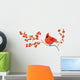 Red cardinal on a branch Wall Decal