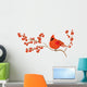Red cardinal on a branch Wall Decal