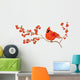 Red cardinal on a branch Wall Decal