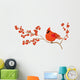 Red cardinal on a branch Wall Decal