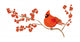 Red cardinal on a branch Wall Decal